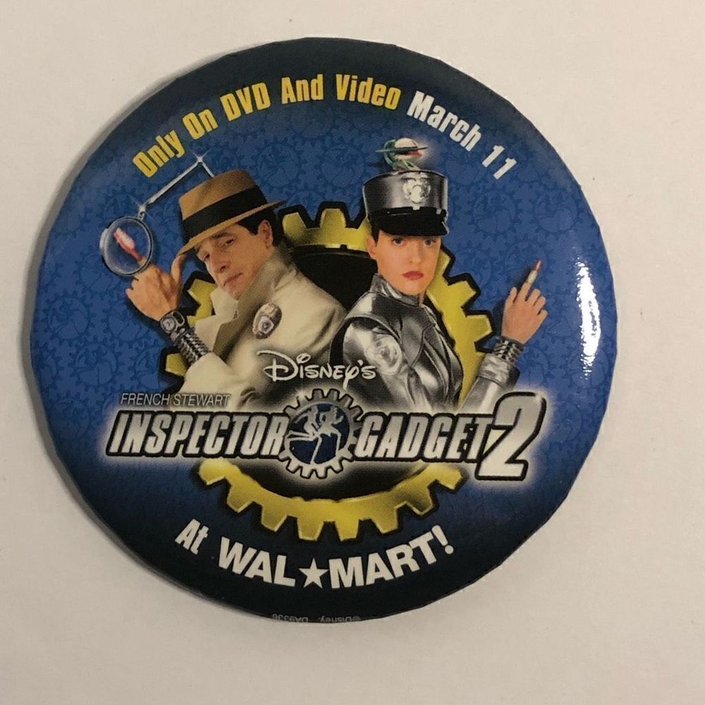 disney inspector gadget 2 dvd promo pin round badge